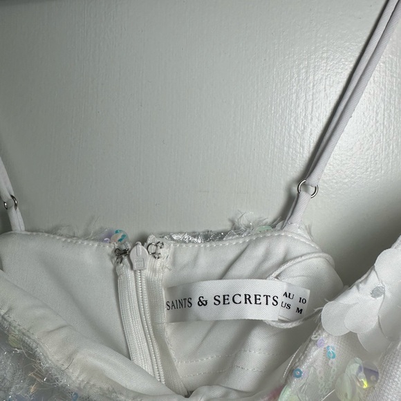 White Sequin Hello Molly Dress - Absorbing Beauty / Saints and Secrets Size M - Picture 10 of 12